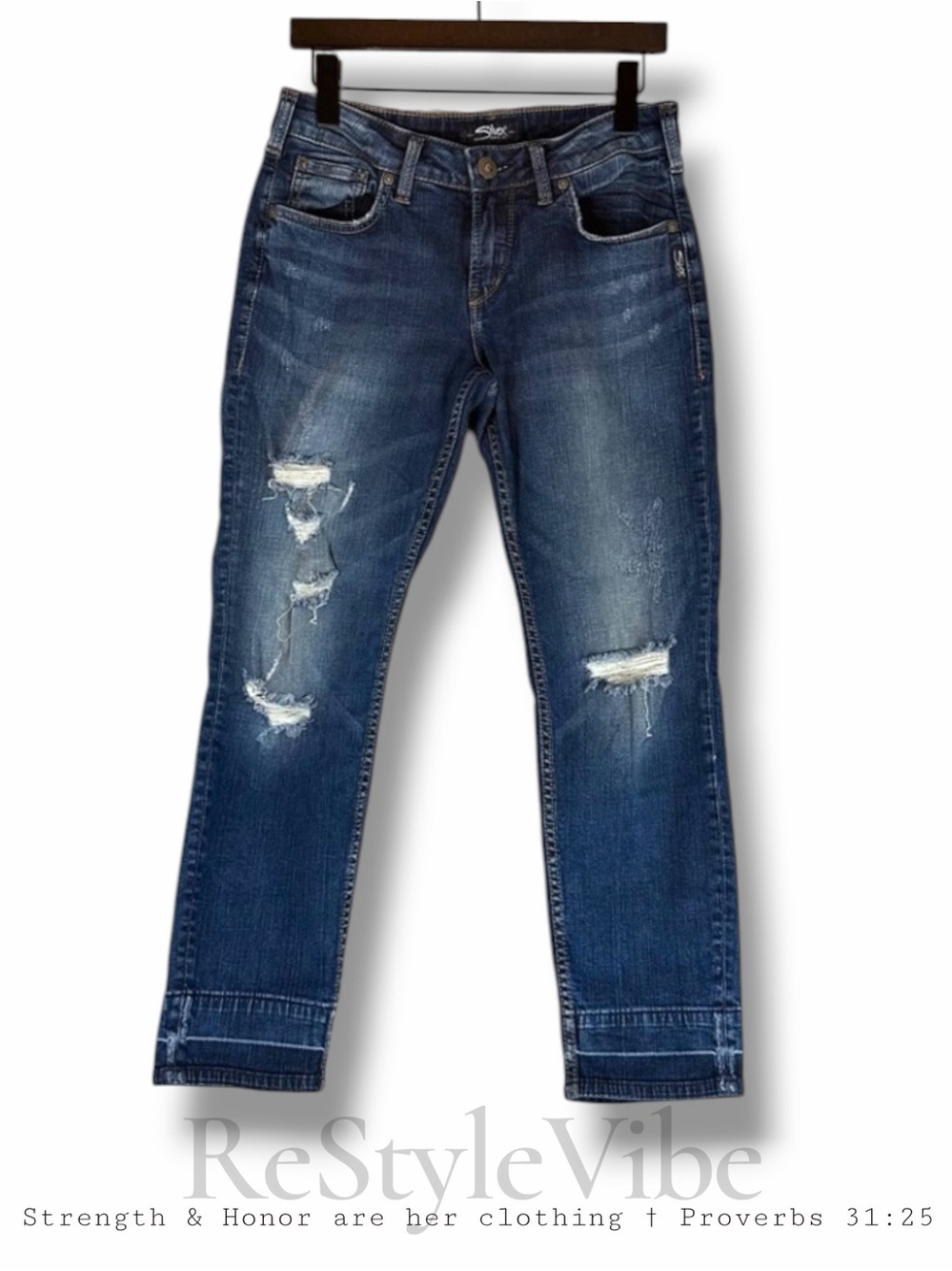SILVER JEANS CO Women’s Size 28/L27 Denim Sam Fit Style Boyfriend Stretch